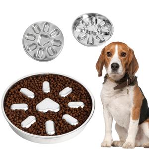 Vente en gros durable bol pour chien à grande lenteur antidérapant en acier inoxydable Puzzle labyrinthe arrondi bol de nourriture lente pour animaux de compagnie avec protège-cou - Product Image 1