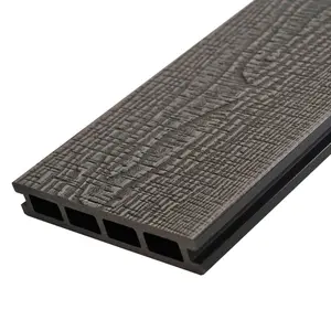 Japan Quality 146*25 wood plastic composite wooden grain deep embossing anti-rotten embossed wpc decking for outdoor