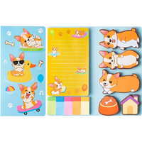 Juego de Notas Adhesivas Kawaii, Papel de Arte de Cartón, Papel Kraft Recubierto Offset, Bloc de Notas, Marcador de Páginas