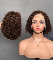 Meilleure vente perruques sans colle cheveux humains brésiliens dentelle avant perruque pleine densité Pixie Curl