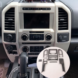 Cubiertas de Consola Central con GPS de Fibra de Carbono para Autos F-150 2015-2020, Marco de Ventilación Central, Accesorios Interiores - Product Image 1