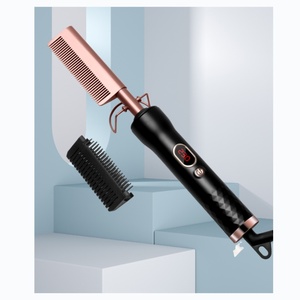 High Temperature Electric Hot Copper Hair Curling <b>Comb</b> Hair Straightening Brush <b>Comb</b> <b>Heat</b> Pressing Hot <b>Comb</b> - Product Image 1