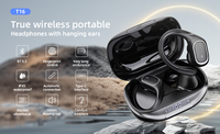 Écouteurs Bluetooth T16 Sport à Conduction Aérienne OWS, Écouteurs sans Fil à Crochet Ouvert pour la Course et le Cyclisme, Étanche IPX5 avec Micro