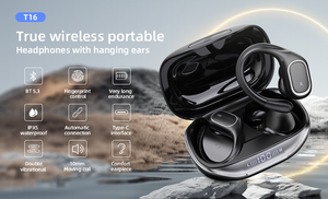 Auriculares Bluetooth Deportivos T16 con Gancho para la Oreja, para Correr y Ciclismo, Resistentes al Agua IPX5, con Conducción de Aire OWS, Micrófono Inalámbrico - Product Image 2
