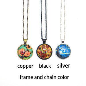 Kalung foto kustom liontin kaca rantai dengan Museum karya seni untuk hadiah Natal hadiah promosi bisnis - Product Image 5