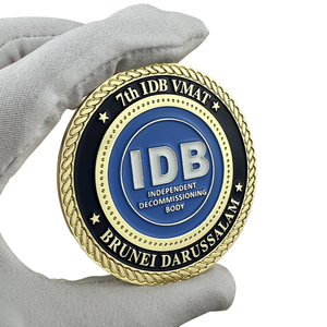 Fábrica personalizada troquelado conmemorativo chapado en oro Aleación de Zinc esmalte 2D moneda Brunei desafío moneda con borde de cuerda artesanías de Metal - Product Image 1