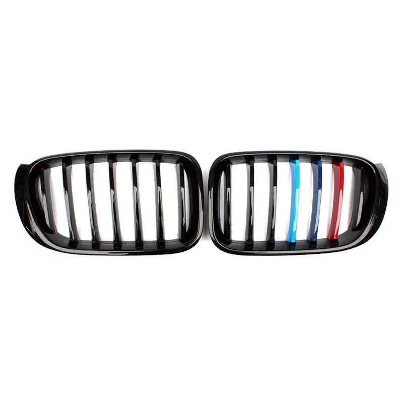 F25 F26 Phía Trước Bumper Thận Lưới Tản Nhiệt ABS Bóng Đen Duy Nhất Slat Racing Nướng Cho BMW X3 F25 X4 F26 2014 2015 2016 Nướng