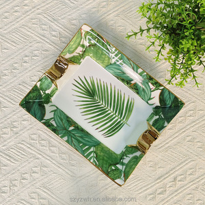 Vintage Green Leaf 19.6cm Cigar <b>Ashtray</b> Home Office Living Room Decoration Ceramic <b>Ashtray</b> - Product Image 4