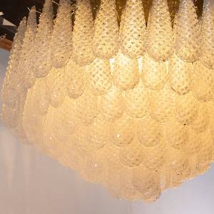 Lámpara de techo de cristal transparente de <span class=keywords><strong>Murano</strong></span> de varios pisos grande, lámpara de iluminación de gota de pétalos - Product Image 4