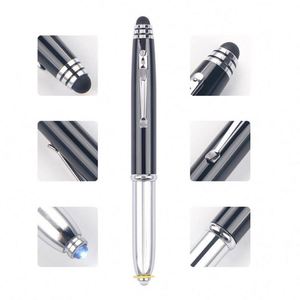 High Quality Custom Metal LED Ballpoint <b>Pen</b> Promotional Business School Gift Light for Touch Feature <b>Multi</b>-<b>Colored</b> Ink Office - Product Image 6