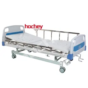 Hochey mobília hospital fábrica médica abs 2 manivelas cama paciente manual