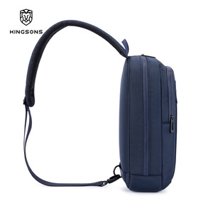 Kingsons Men's Crossbody <b>Bag</b> Vertical Square Blue Single Shoulder Business Travel <b>Tablet</b> <b>Bag</b> With Zipper Closure - Product Image 2