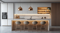 Armoire de cuisine en bois massif sur mesure haut de gamme avec accessoires, design prêt à assembler, robinet, charnière pour utilisation en centre commercial ou en appartement