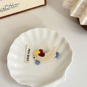 En gros, pinces à cheveux mignonnes à pois personnalisées motif <span class=keywords><strong>Teckel</strong></span>, pinces bec de canard pour filles, épingles à frange latérale, épingles à cheveux en acétate pour accessoires de coiffure - Product Image 4