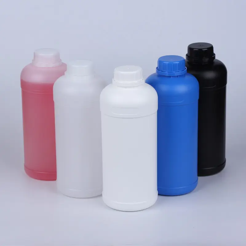 Bouteille en plastique, style industriel, de qualité alimentaire, PE, couleur naturelle, HDPE, bouteille à bouche étroite de 1 l
