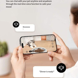 Distributeur intelligent pour animaux de compagnie 6,5 L grande capacité, enregistrement vocal de 15 secondes, alimentation à distance, contrôle des portions programmées, compatible avec les animaux de compagnie - Product Image 3
