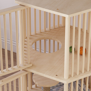 Nouvelle villa pour <span class=keywords><strong>chat</strong></span> <span class=keywords><strong>en</strong></span> bois hexagonal, style <span class=keywords><strong>cabane</strong></span>, extra large, <span class=keywords><strong>en</strong></span> bois massif épaissi, nid pour <span class=keywords><strong>chat</strong></span> intégré, cage pour <span class=keywords><strong>chat</strong></span> 73x57cm - Product Image 4