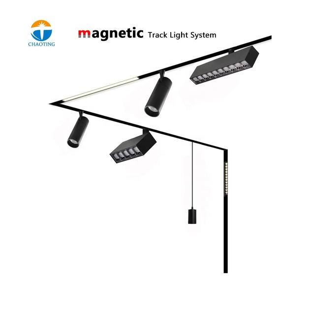 Modern Remote-Controlled LED Track Light Smart Cob Chip Aluminum Body for Dining and Clothing Store Commercial Solutions