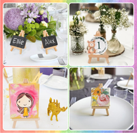 Chevalet miniature en bois naturel de haute qualité - Support triangulaire pour tableaux, cartes de table de mariage et décorations de fête