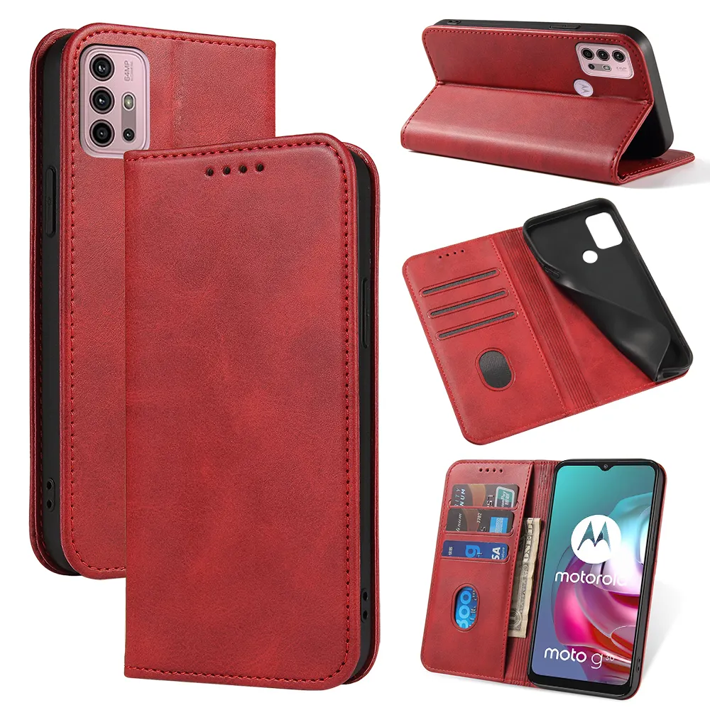 Flip Cover Voor Motorola Edge 30 Ultra 20 Lite E40 E30 E32 E20 Kaart Slanke Magnetische Portemonnee Lederen Telefoonhoesje