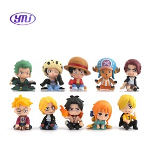 Vente en gros de figurines de pirates de One Piece en version Q de 4 cm pour enfants, <span class=keywords><strong>Luffy</strong></span>, Zoro, Sanji, Nami, Law, Chopper, Ace, <span class=keywords><strong>Shanks</strong></span>, jouets de dessin animé - Product Image 1