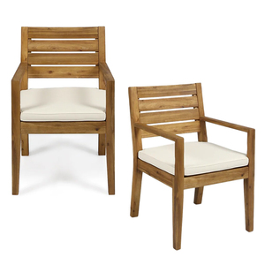 Sillones de exterior de madera de acacia personalizables, sillas de jardín de ratán para restaurante, comedor, cafetería, Jardín, playa, balcón, fabricante - Product Image 1