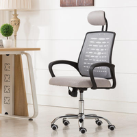 Chaise de bureau de direction moderne, confortable et robuste, en maille et en tissu, accoudoirs fixes en plastique, siège ergonomique réglable