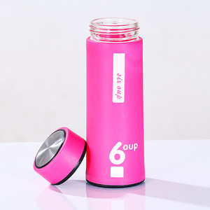 Bouteille d'eau en <span class=keywords><strong>verre</strong></span> Beeman 16oz 450mL incassable avec coque en plastique personnalisable avec prix pour la consommation quotidienne - Product Image 3