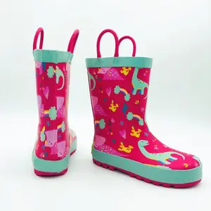 Hot Sale Waterproof Kids Rain Shoes Fashion Breathable Wellies Toddler Dinosaur Prints Rain Boots For kids Wholesale