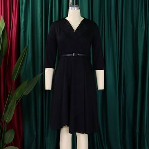 Nouvelle Robe Africaine Décontractée pour Femme, Col en V, Jupe Ample, Taille Haute, Style Européen et Américain, Collection Automne Hiver - Product Image 5
