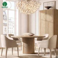 Moontree Table de salle à manger de luxe Mobilier Table et chaise de salle à manger d'intérieur Table à manger en bois de chêne solide noir brun