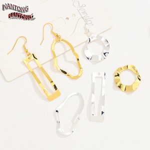 Pendentif Géométrique Irrégulier Nantong en Cuivre Plaqué Or 18K, Breloques DIY pour Boucles d'Oreilles, Unisexe, Usage Quotidien - Product Image 3