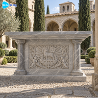 Autel d'église traditionnel en marbre, table en pierre sculptée à la main, mobilier religieux personnalisé pour chapelle, jardin de prière, cour commémorative