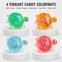 Jouet Squishy Tortue Mignonne Scintillante, Anti-Stress, Jouet Sensoriel à Presser, Cadeau Nouveauté pour Enfants et Adultes, Vente au Détail