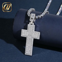 Pendentif Croix CHOYUE en Or Véritable 10K 14K, Bijoux Hip Hop Iced Out avec Diamants de Laboratoire Cultivés, Style Buss Down