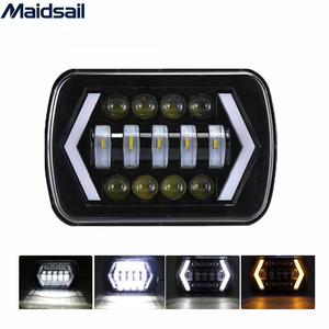 12V 55W <span class=keywords><strong>5x7</strong></span> Quadratischer LED-Scheinwerfer 13LED Links Rechts Pfeil DRL Passend für Jeep Wrangler Motorrad Offroad Mod Tagfahrlicht Teile - Product Image 2