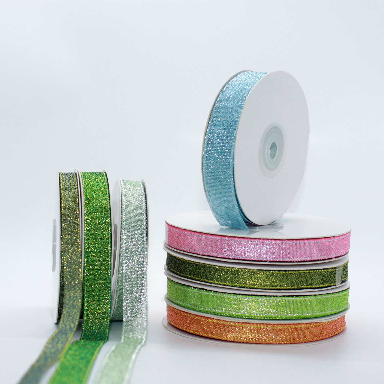 100 Yards Per Roll Sparkled Metallic Ribbon Different Sizes Decorative Gift Ribbons Solid Colorful Glitter Ribbon
