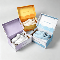 Boîtes d'emballage pour chaussures en carton ondulé en gros, logo personnalisé imprimé, boîtes rigides pliables en carton pour chaussures