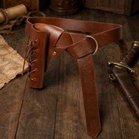 Mittelalterliche Gürteltasche, Handgelenkschutz, Ritter, Wikinger-Set, Vintage COSPLAY Requisiten und Zubehör, Großhandel, Braun
