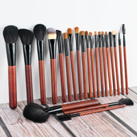 Ensemble de 22 pinceaux de maquillage luxueux en bois de rose, ensemble de pinceaux de maquillage professionnels haut de gamme, nouveau style
