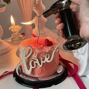 Honey And Sweetness Wooden Love Cake Decoration Acrylic <b>Red</b> Heart Valentine's Day Cake Plugin - Product Image 1