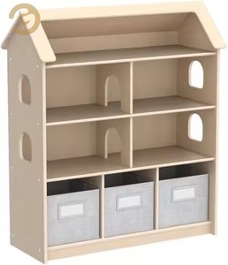 Trẻ em truyền thống Tủ Sách bốn tầng gỗ thiết kế lưu trữ Cubes đồ chơi tổ chức đồ nội thất - Product Image 6