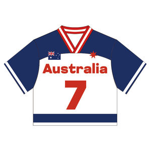 Maillot de football vintage personnalisé en mesh, sublimation, maillot souvenir de football américain, drapeau australien, coupe ample, maillots de football - Product Image 2