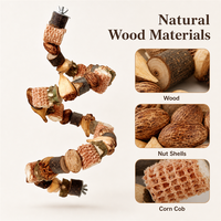 Jouet à mâcher pour perroquet en bois naturel durable fait à la main, perchoir d'escalade flexible 50-90 cm, échelle de cage pour oiseaux de petite et moyenne taille, fournitures pour oiseaux