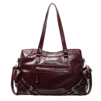 Sac de moto en PU tendance pour femme, nouveau modèle, grande capacité, fourre-tout multi-poches, fermeture éclair, utilisation quotidienne