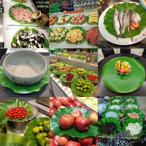 Simulated Lotus Leaf <b>Mat</b> Green Plastic Injection Molded For Restaurant Garnish Fruit Basket Decoration Home Decor - Product Image 2