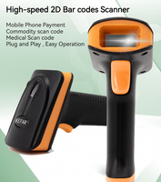 Lecteur de codes-barres portable sans fil KEFAR 1D et 2D, scanner manuel sans fil rechargeable, lecteur de codes-barres/QR USB