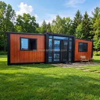 Maison conteneur habitable en verre préfabriqué de 20 pieds, résidence familiale, maison conteneur extensible