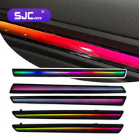 SJC 64-Farben Auto-Ambientebeleuchtung Dynamisches LED-Symphonie-Regenbogenlicht Getränkehalter-Innenraumbeleuchtung für Honda CRV 2023-2025