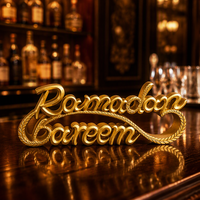 Décoration de table inspirée de la mosquée, en résine dorée, avec inscription Ramadan Kareem, pour la maison et le bureau, pour l'Aïd.